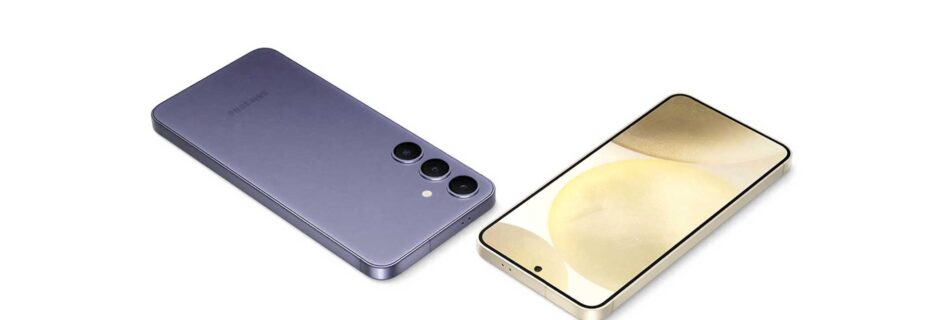 A product photo of two Samsung Galaxy S24 Plus mobile phones.