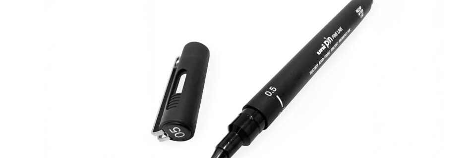 A product photo of a black marker.