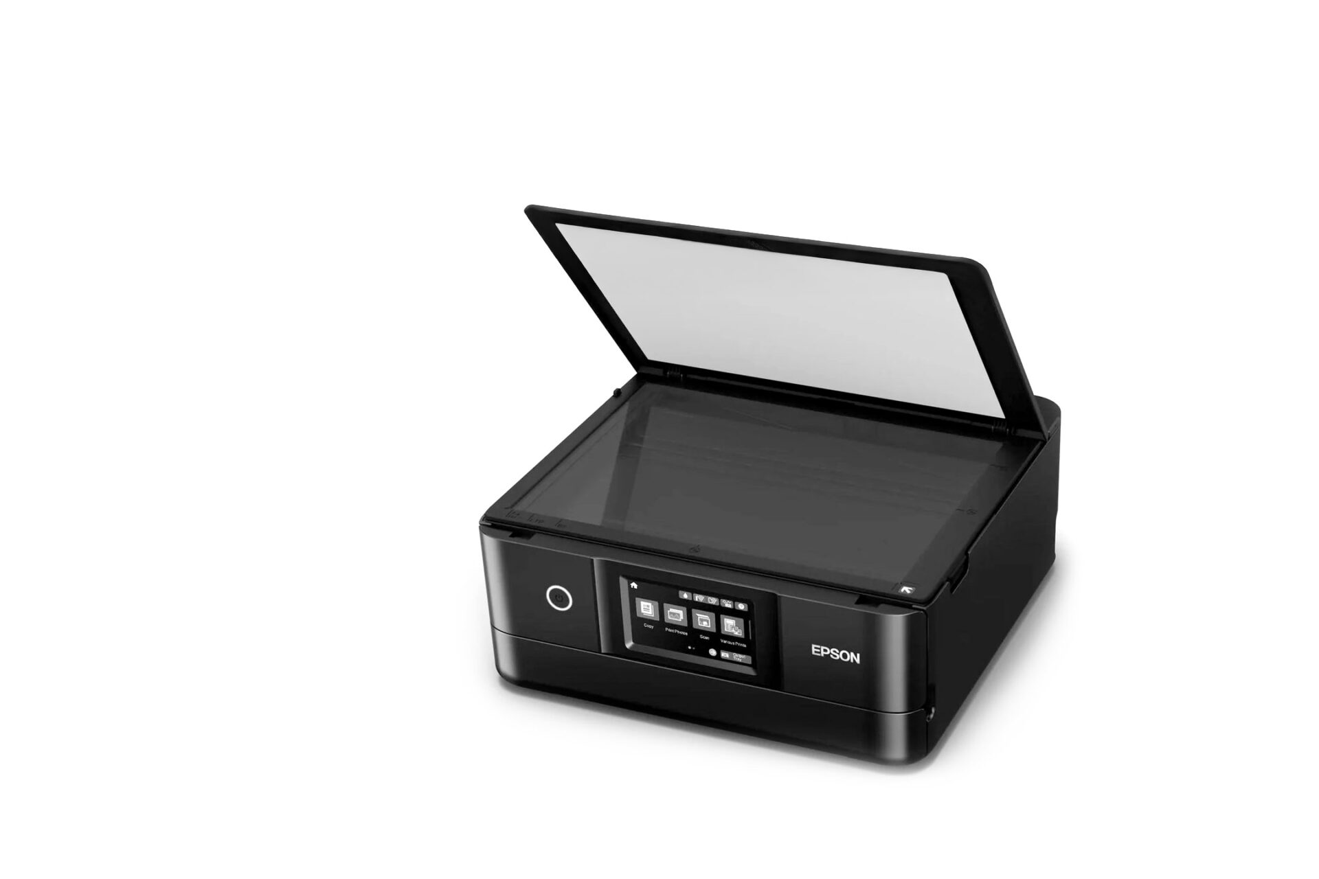 A printer & scanner with the scanner lid open.