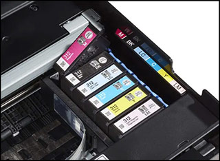 Epson XP-8700, color cartidges inside the printer/scanner.