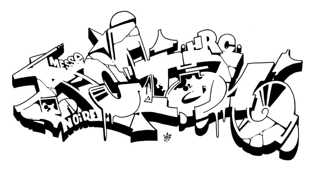 Acton - Messe Noire, sketch/outline.