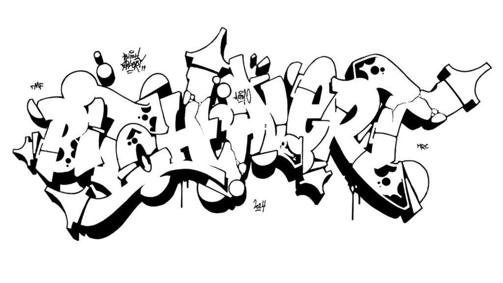 Bitch Alert, sketch/outline.