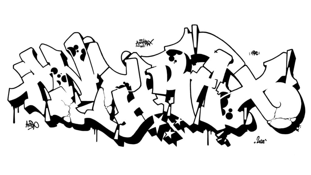 Anthrax, sketch/outline.