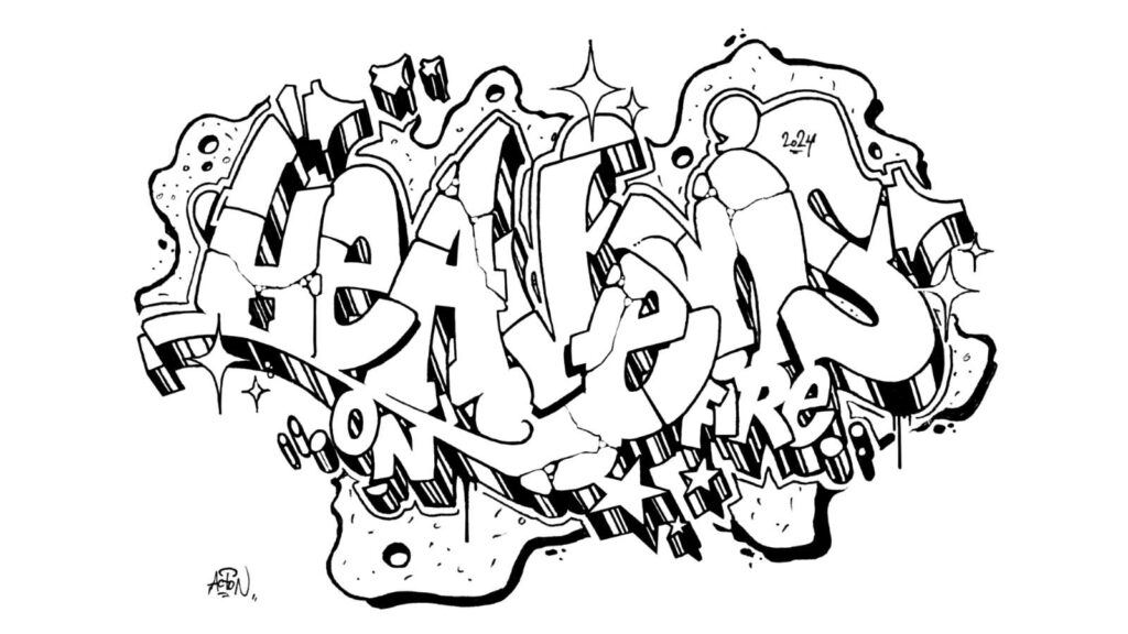 Heavens On Fire, sketch/outline.