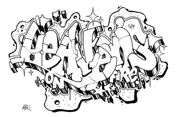 Heavens On Fire, sketch/outlines.