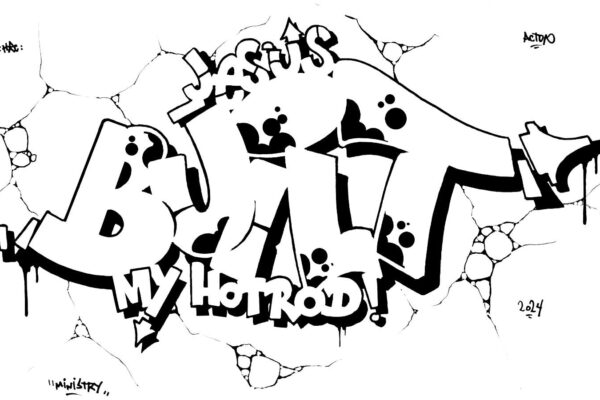 Jesus Built My Hotrod, sketch/outline.