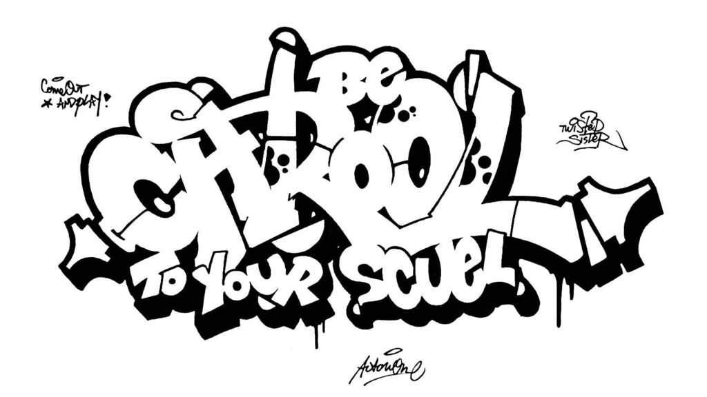 Be Chrool to Your Scuel, sketch/outline.